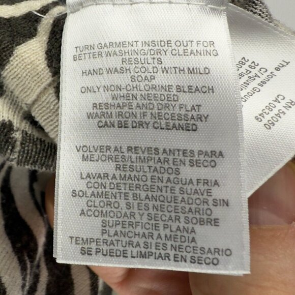 JONES NEW YORK COLLECTION Linen Animal Print Tiger Beige Cami Tank Top L - Picture 5 of 5